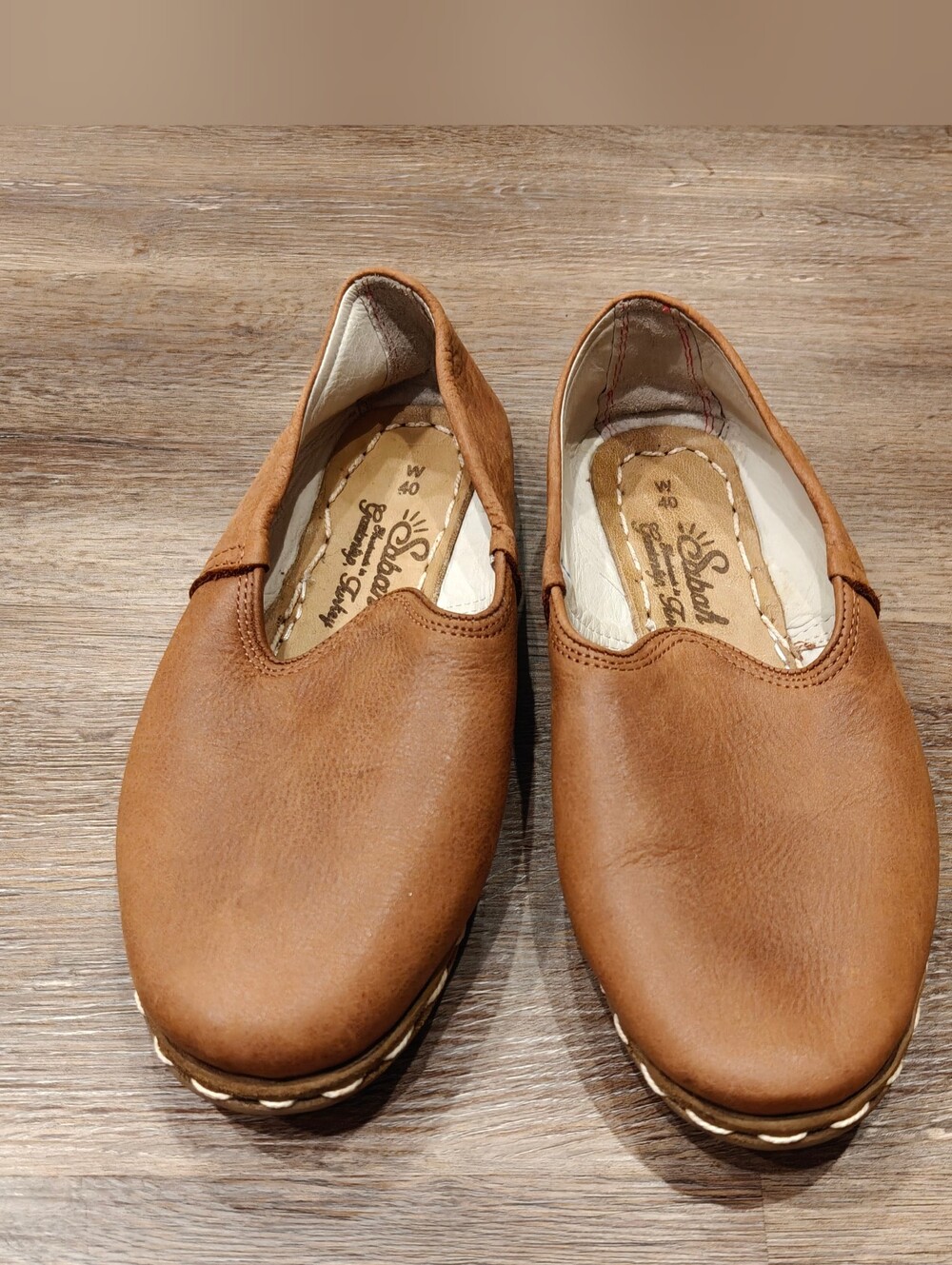 Sabah Shoes In Fort Worth Brown Leather Size 40 EU / Women's 9 US - Picture 1 of 6